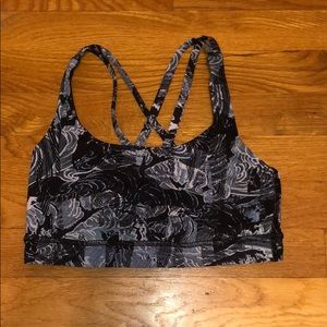 grey and black lululemon sports bra